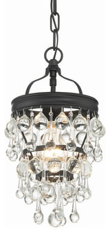 Crystorama Lighting Group 131 Calypso 7"W Crystal Mini Pendant - Matte Black