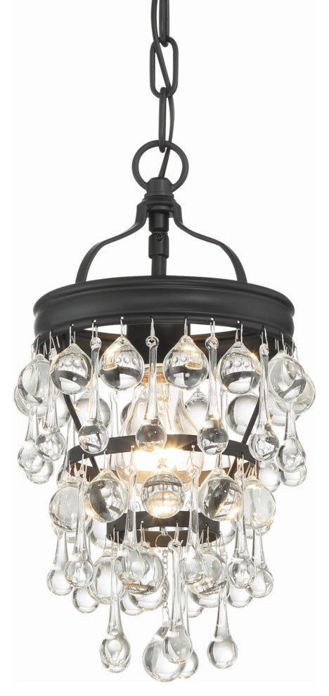 Crystorama Lighting Group 131 Calypso 7"W Crystal Mini Pendant - Matte Black