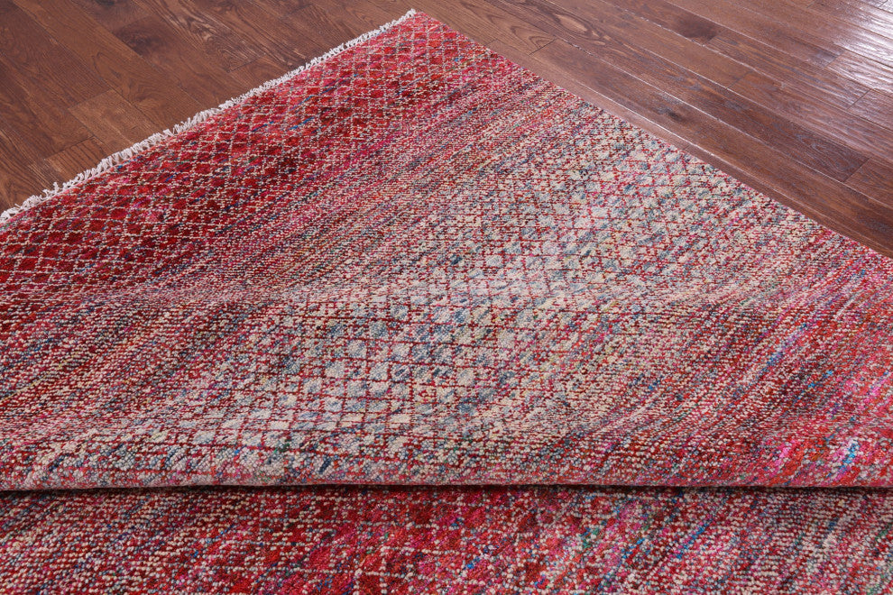 10' 2" X 13' 10" Savannah Grass Handmade Wool & Silk Rug - Q15427