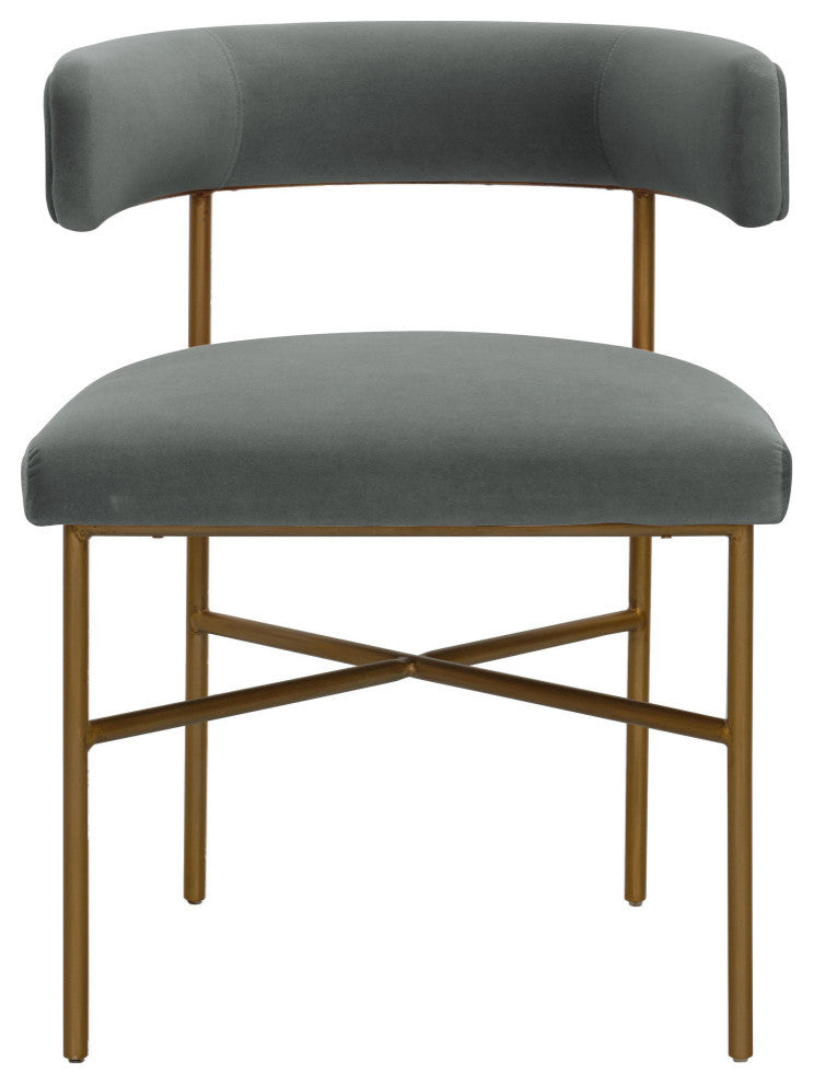 Kim Performance Velvet Chair in Grey