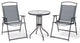 3-Piece Patio Bistro Set, Outdoor Folding Chairs and Table Set, Gray