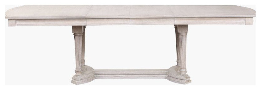 Acme Wynsor Dining Table Trestle Antique Champagne