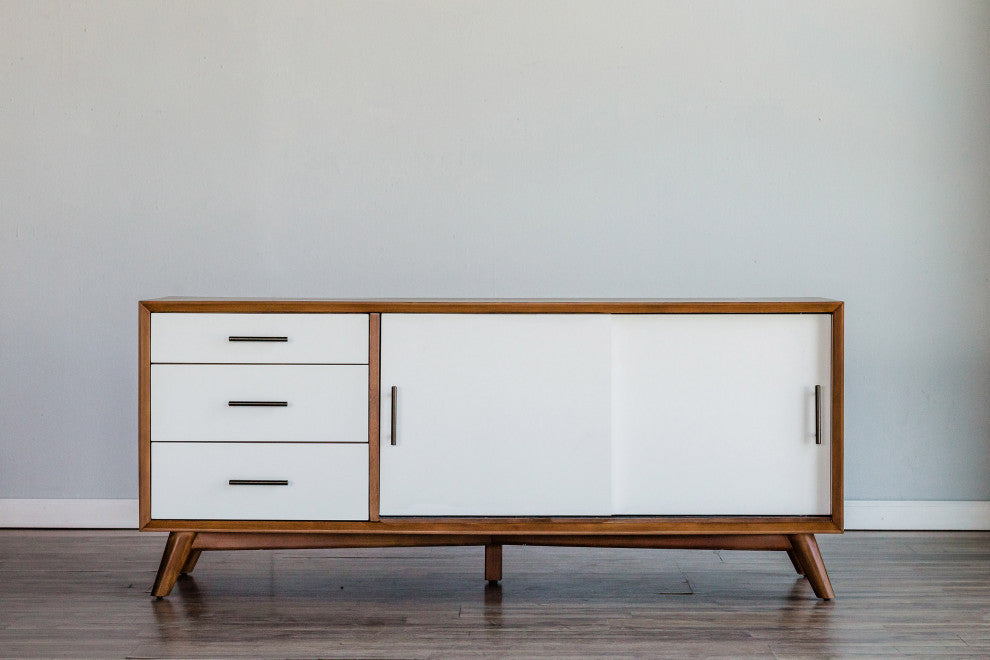 Flynn Large TV Console, Acorn/White