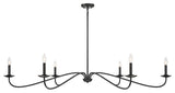6-Light Chandelier, Matte Black, Matte Black