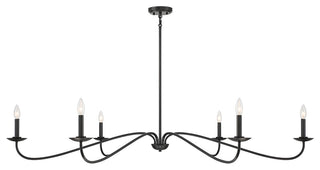 6-Light Chandelier, Matte Black, Matte Black