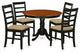 5 Pc Set With A Kitchen Table And 4 Linen Dinette Chairs In Black And Cherry
