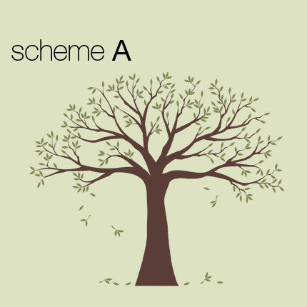 Family Tree Decal, Two Colors, Scheme A, Small, 95"x80"