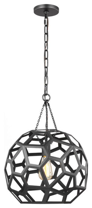 Feccetta One Light Pendant in Midnight Black
