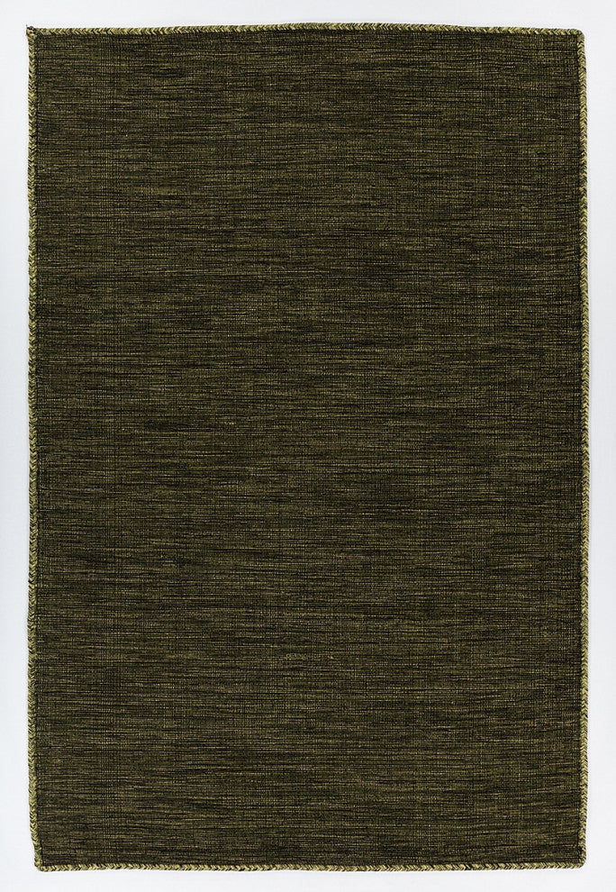 Sybil Handwoven Reversible Cotton Rug, Green, Rectangular 5'x7'6