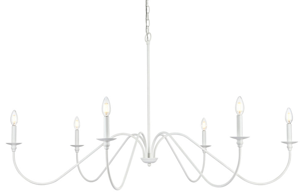 Living District Rohan 54" Chandelier in White