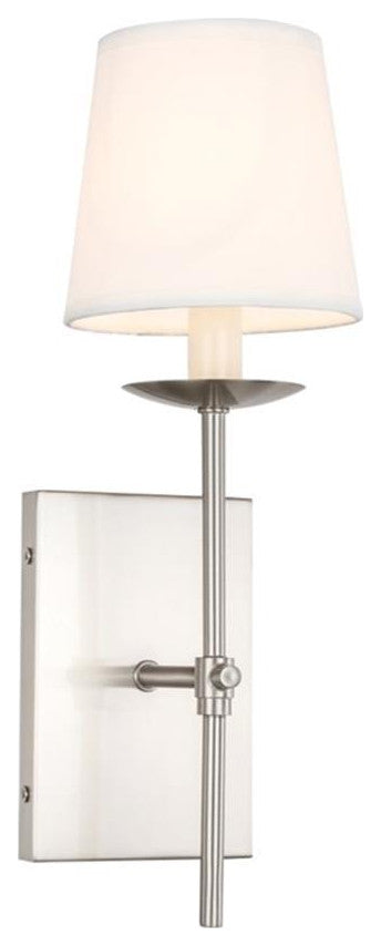 Living District Eclipse 1-Light Metal Wall Sconce in Burnished Nickel/White