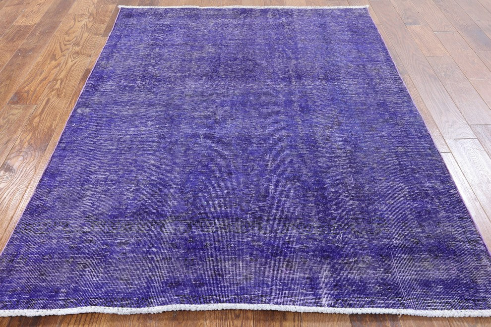 Oriental 5'x6' Purple Overdyed Rug, W2591