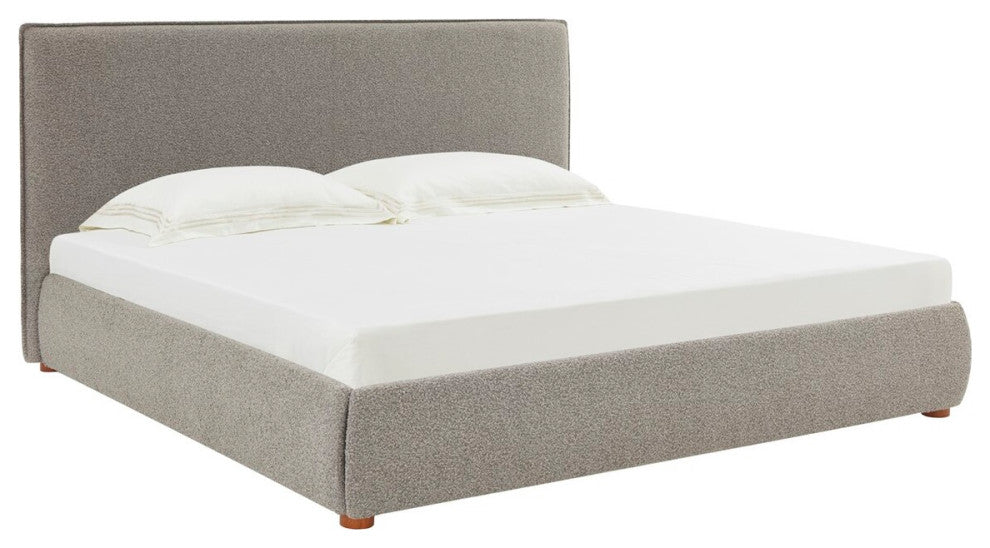 Safavieh Couture Callahan Boucle Bed, Light Grey, Queen