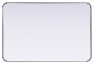 Home Living Contour Metal Rectangle Mirror 24x36, Silver