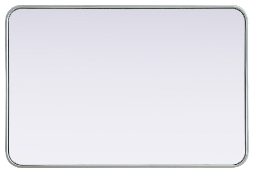 Home Living Contour Metal Rectangle Mirror 24x36, Silver
