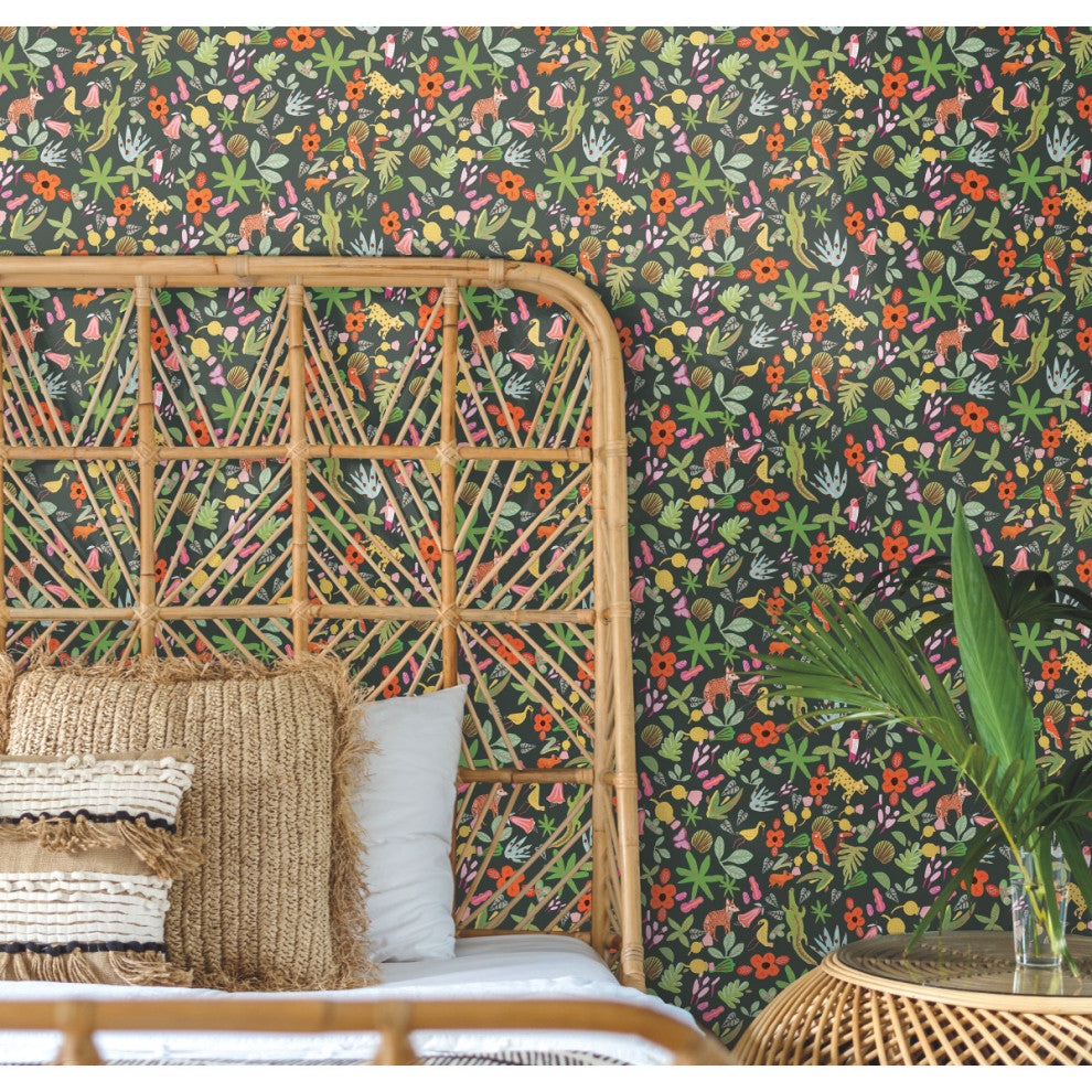 Holalola Selva Peel and Stick Wallpaper, Black