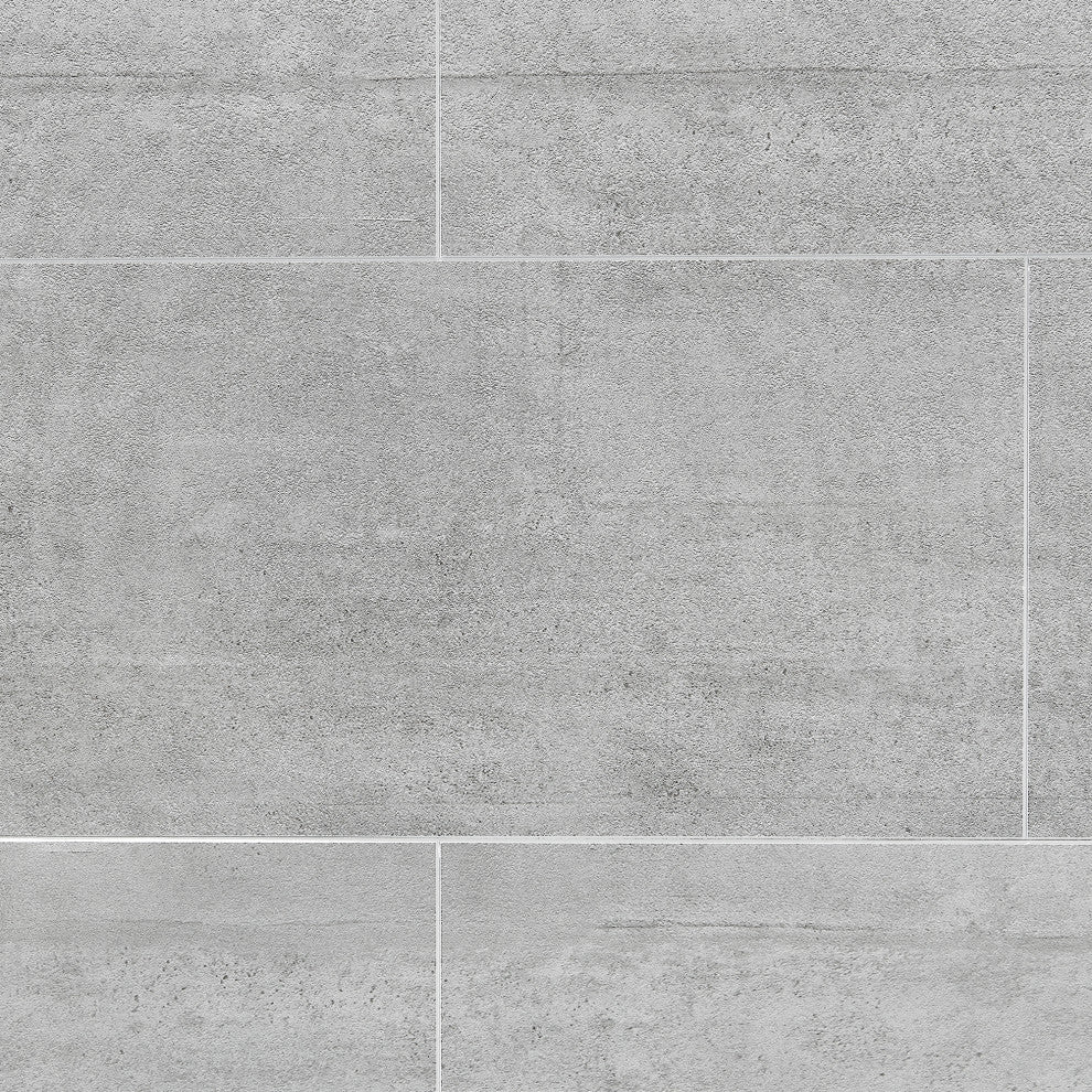 OVE Decors Misty 48x32" Solid Surface Corner Shower Wall, Gray Tiles