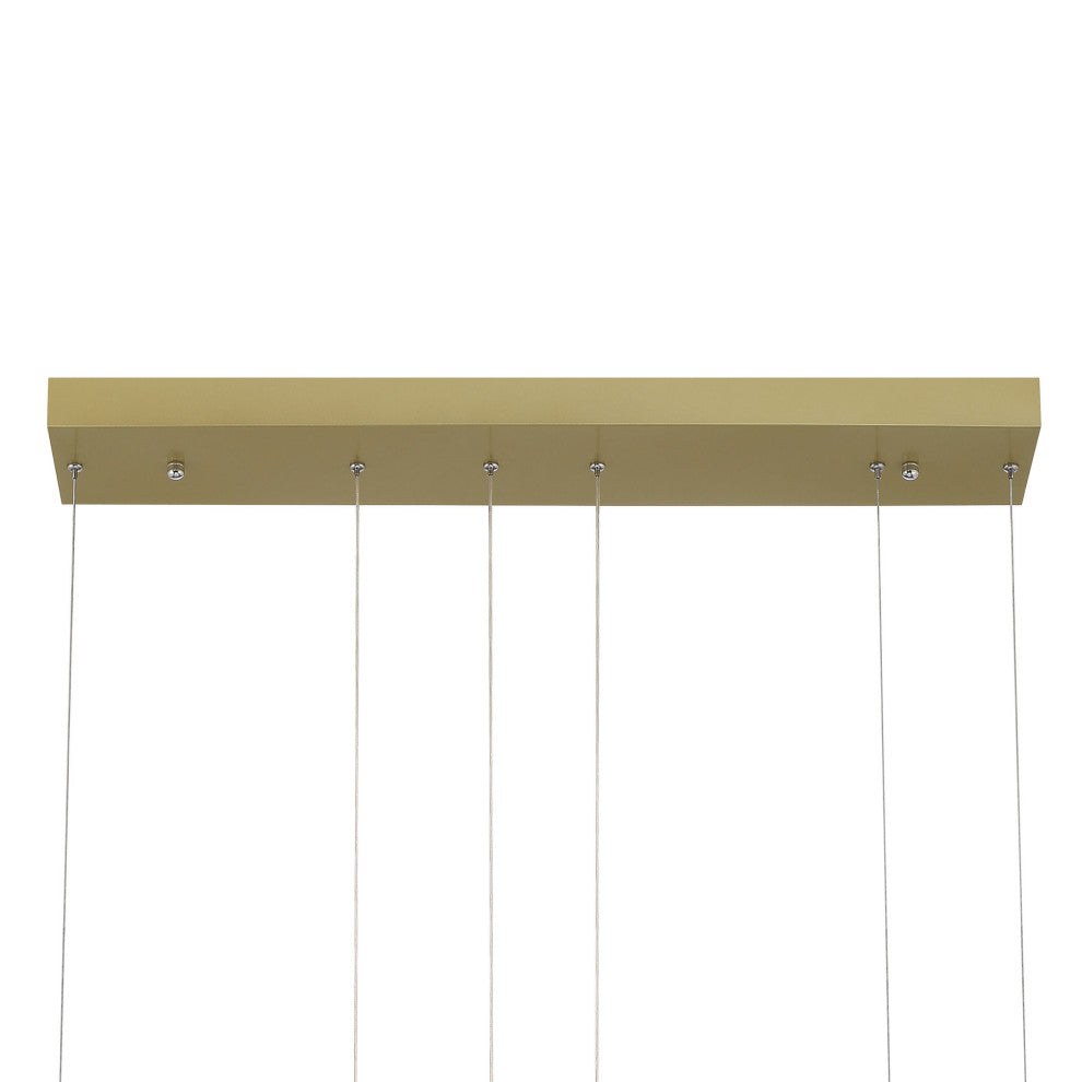 3-Light Statement Tiered LED Chandelier, Gold