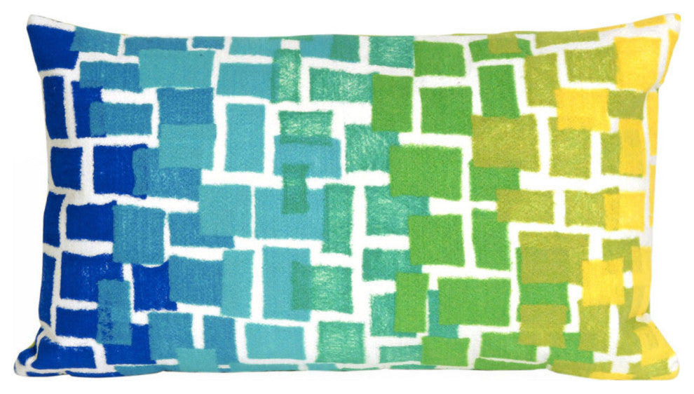 Visions III Ombre Tile Indoor/Outdoor Pillow Cool 12"x20"