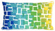 Visions III Ombre Tile Indoor/Outdoor Pillow Cool 12"x20"