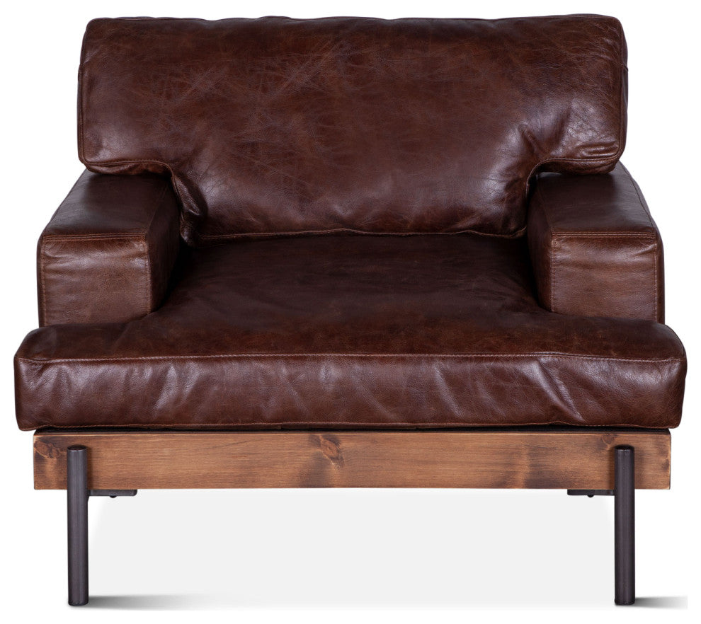 Chiavari Leather Arm Chair, Geisha Brown