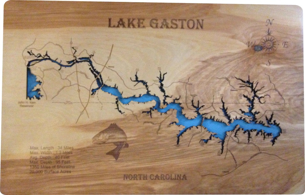 Lake Gaston, North Carolina-Wood Lake Map, Large Standout