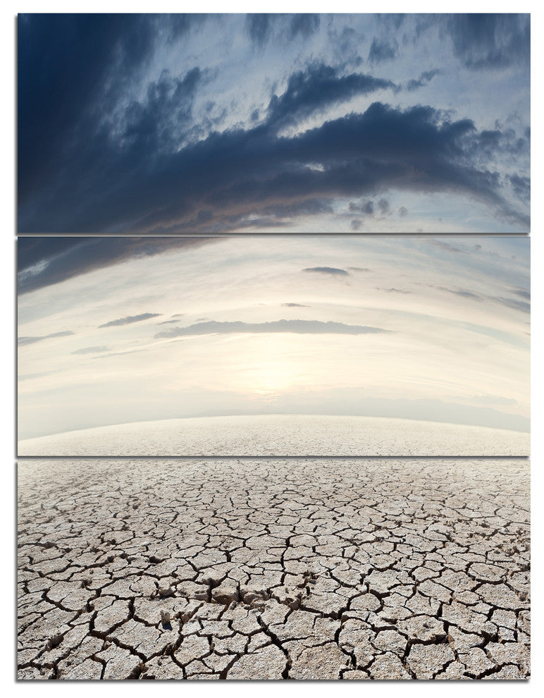 "Dry Soil Dreamscape" Photo Canvas Art Print, 3 Panels, 28"x36"