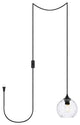 Living District Cashel 1-Light Plug-In Pendant Black