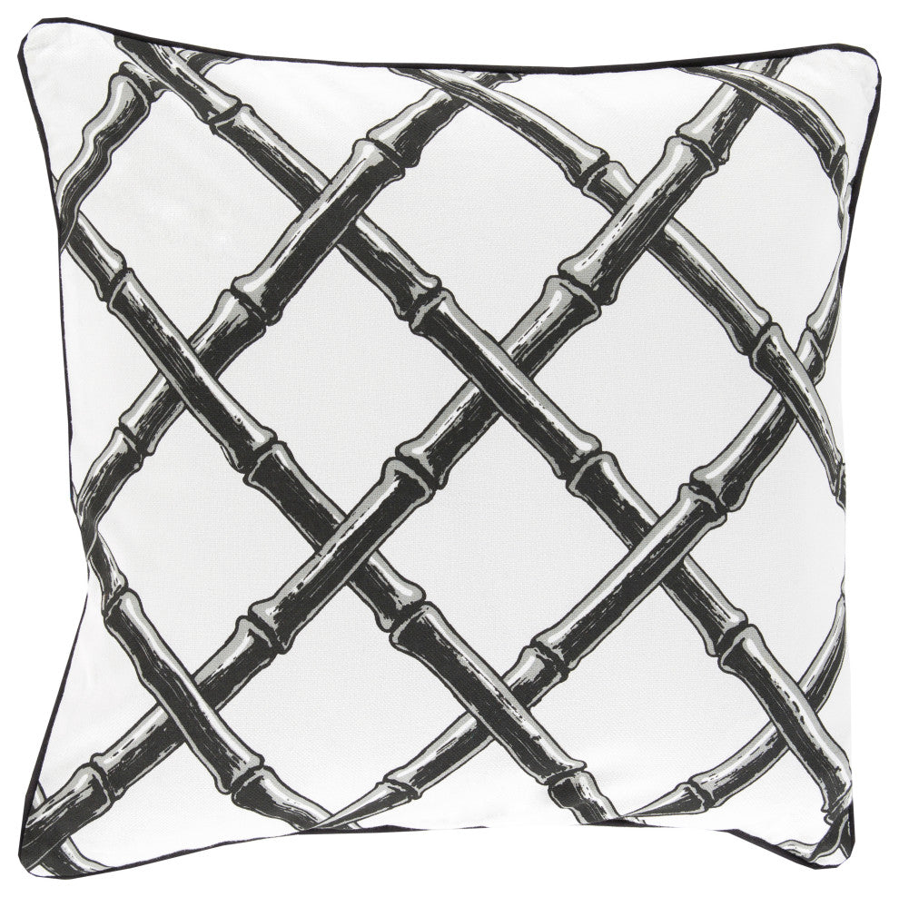Surya Bamboo Lattice FBB-003 20" x 20" Pillow Kit