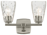 14.25" 2-Light Vanity Light With Clear Water Glass