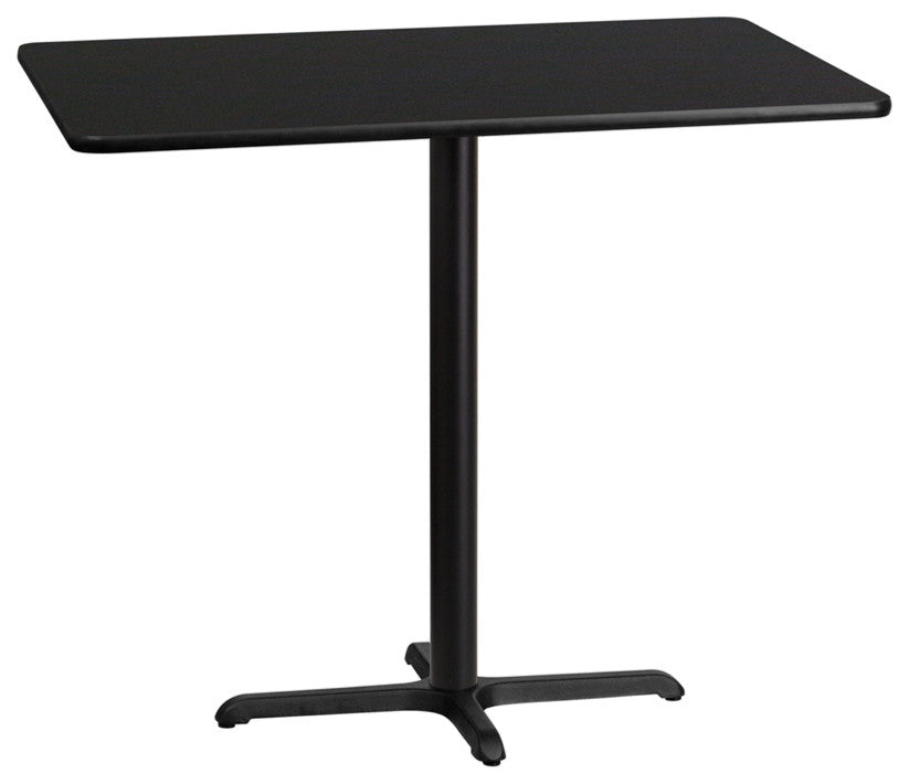 30"x48" Black Laminate Table Top With 22"x30" Bar Height Table Base