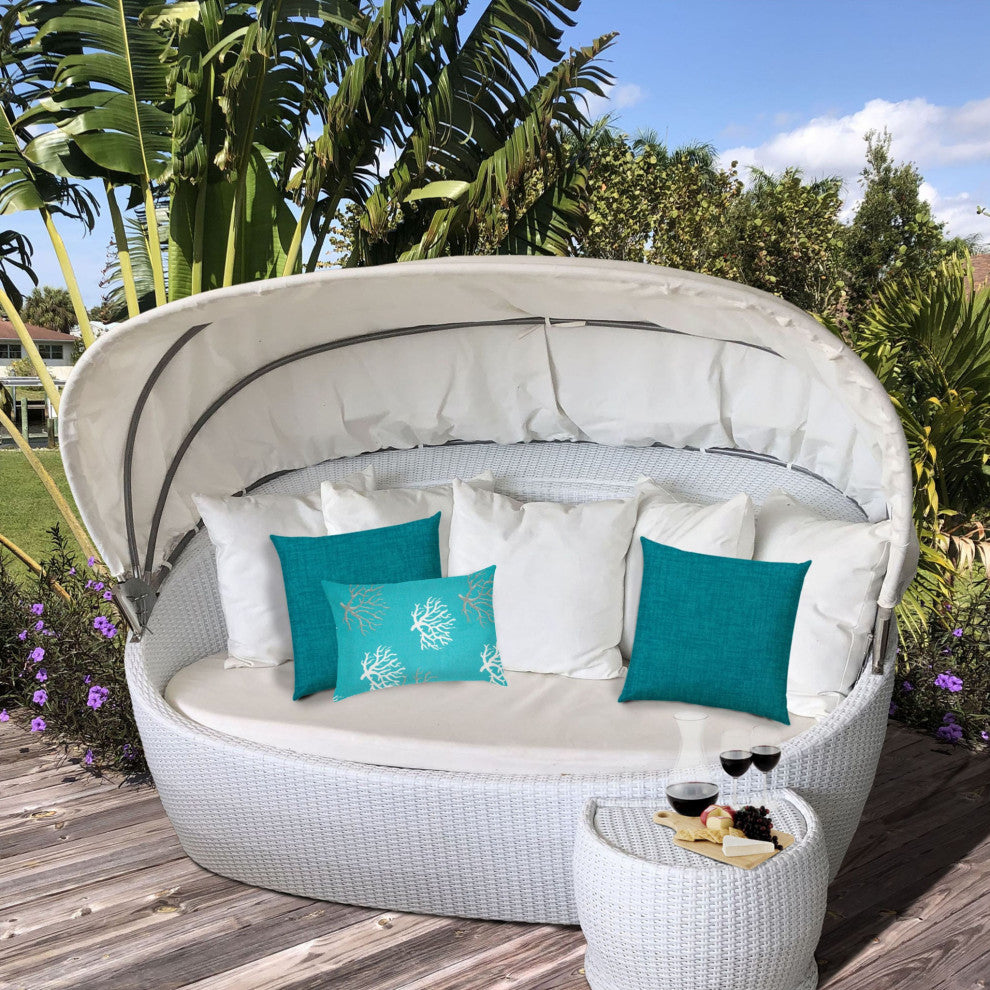3-Piece Set Aqua Reefs Indoor Outdoor Zippered Pillows
