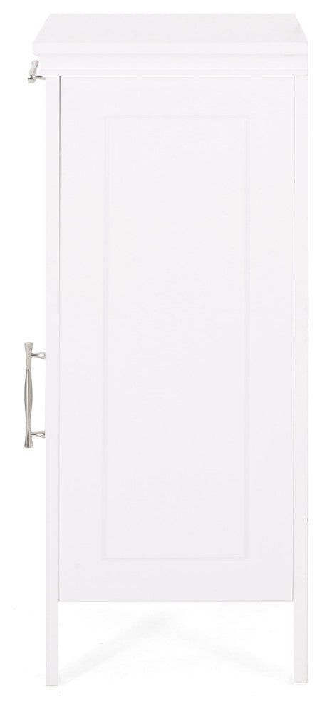 Meader Bathroom Floor Storage Cabinet With Drawer, White