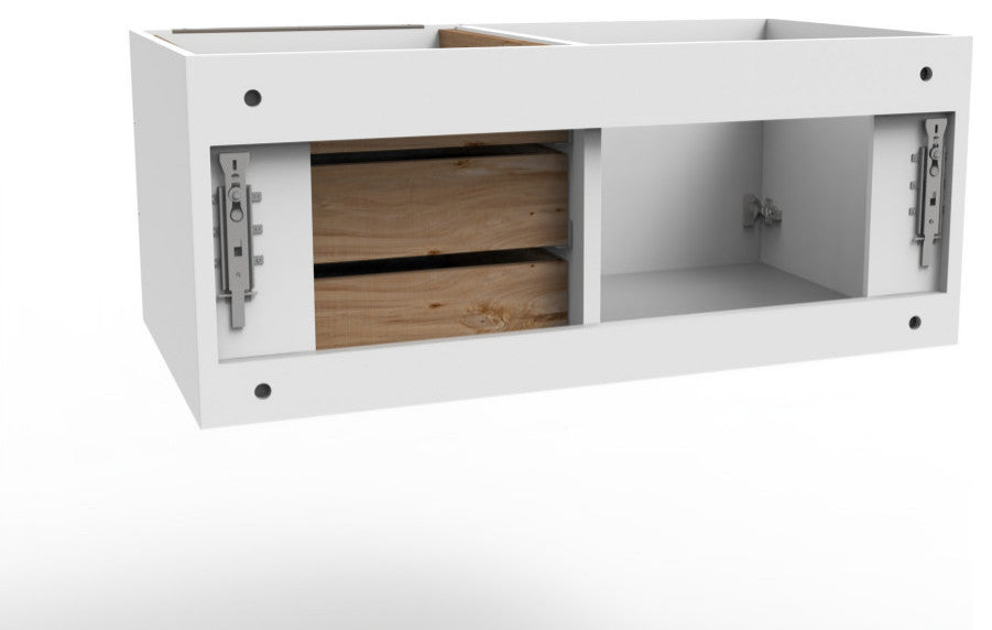 CastelloUSA Alpine 36" Wall Mounted Vanity, Base Only, White, Brushed Nickel