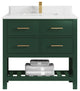 Parker 36 Single Sink Bath Vanity in Lafayette Green  2" Piatra Gray