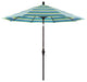 9' Bronze Collar Tilt Crank Lift Aluminum Umbrella, Sunbrella, Seville Seaside