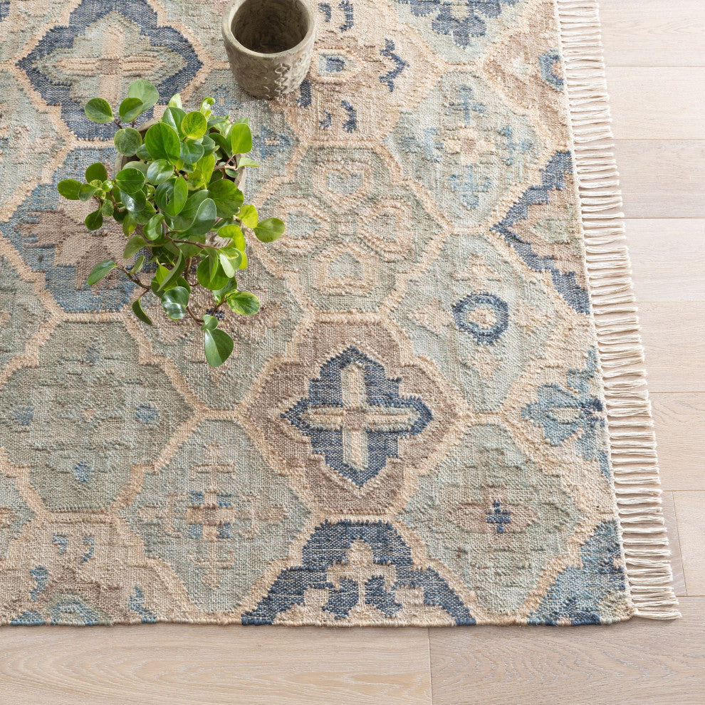 Dash & Albert Pali Blue Handwoven Jute Rug, Blue, 2' x 3'
