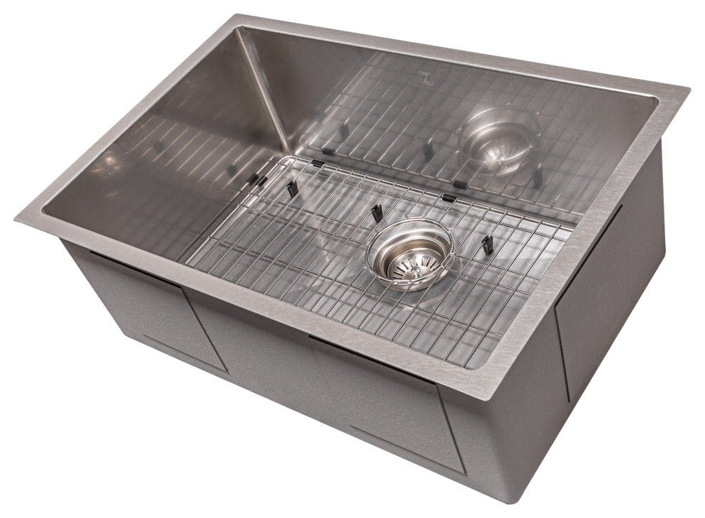 ZLINE Undermount Single Bowl Sink in Stainless Steel with Bottom Grid