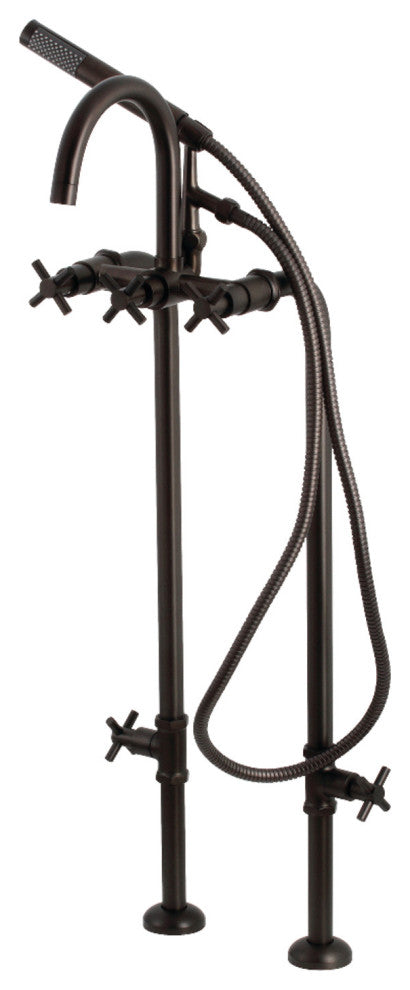 CCK8105DX Freestanding Tub Faucet and Supply Line, Stop Valve, Oil Rubbed Bronze