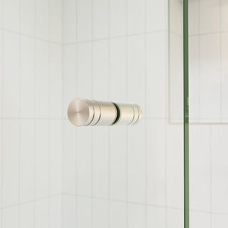 58.25"x56" Frameless Shower Bath Door Wall Hinge, Brushed Nickel