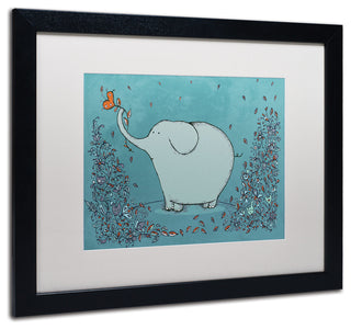 'Garden Elephant' Matted Framed Canvas Art by Carla Martell