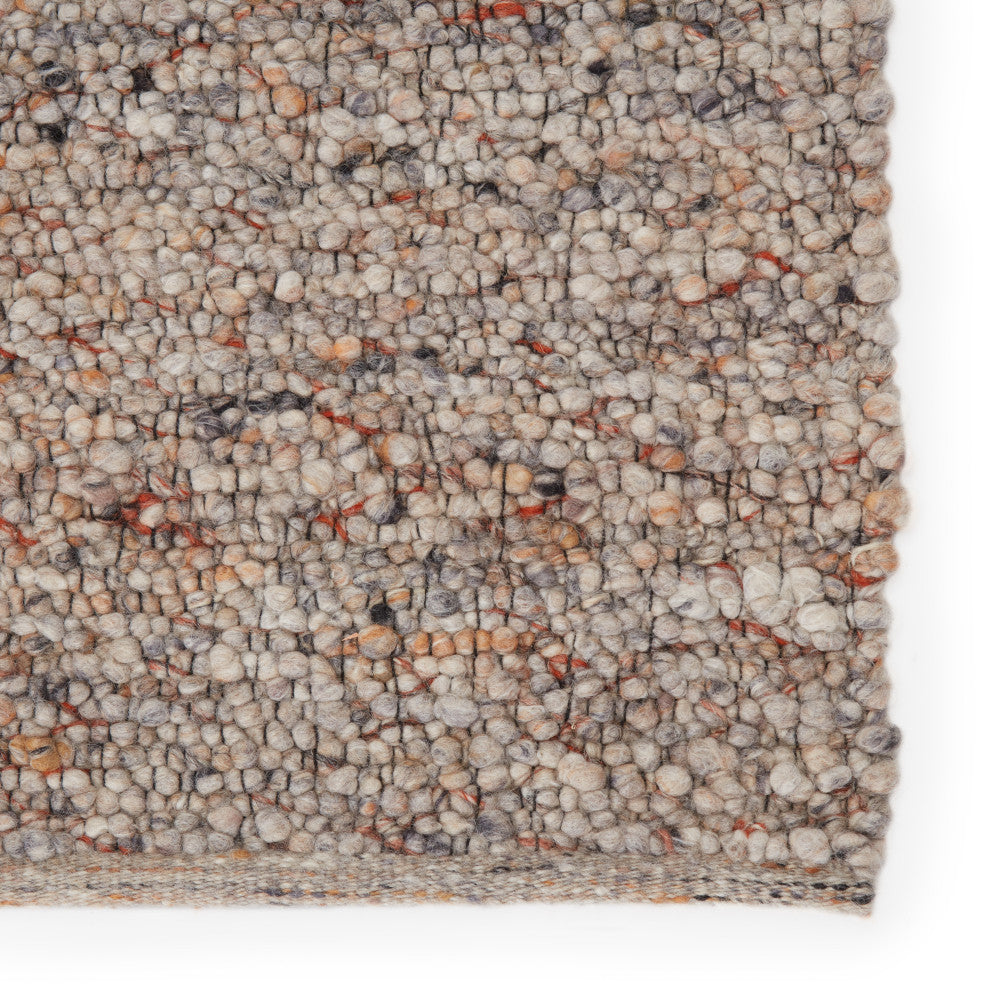 Hadren Handmade Solid Gray and Brown Area Rug, Light Gray and Tan, 9'x12'