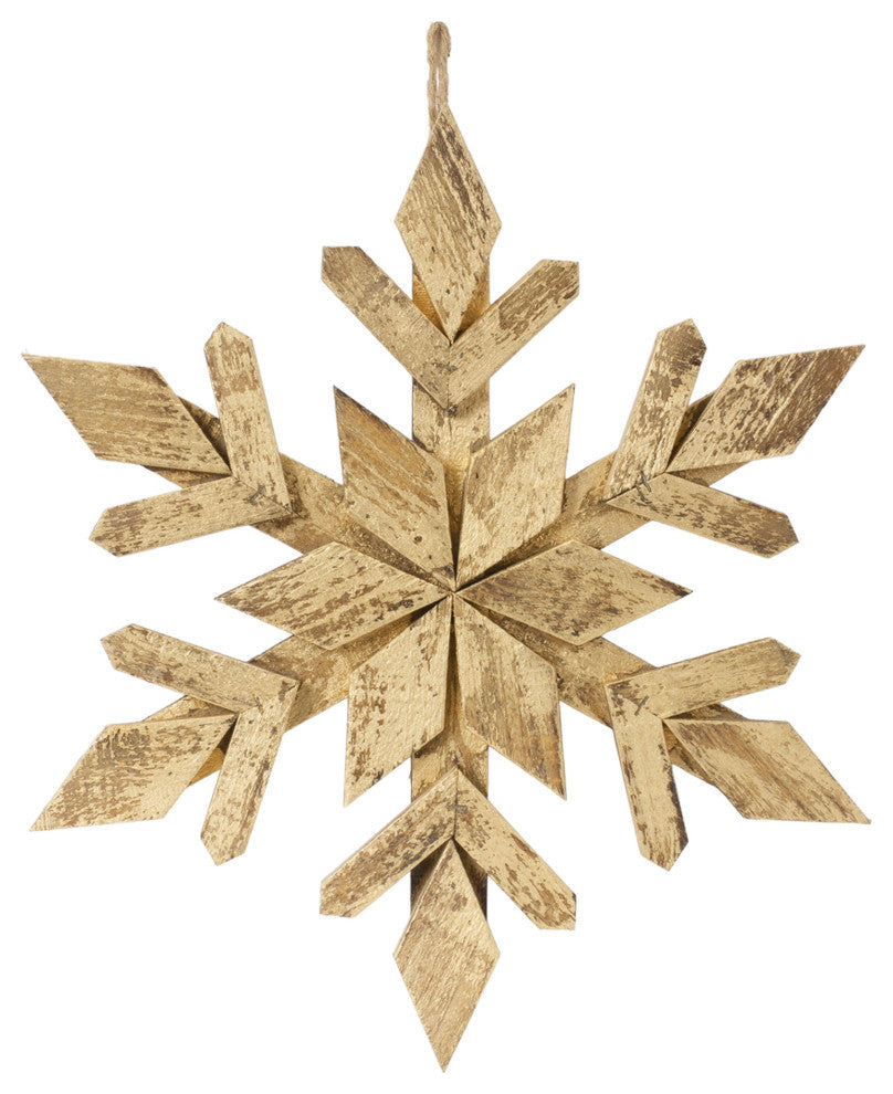 Wood Snowflake Ornament, 12-Piece Set