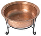 Palermo Round Hammered Wood Burning Fire Pit With Fire Tool
