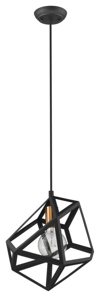 Hedron 1-Light Matte Black Pendant