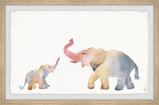 "Elephant Playtime" Framed Painting Print, 30"x20"