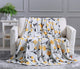 Fresh Sunshine Yellow Fleur Floral Soft Plush Fleece Throw Blanket, 63"x90"