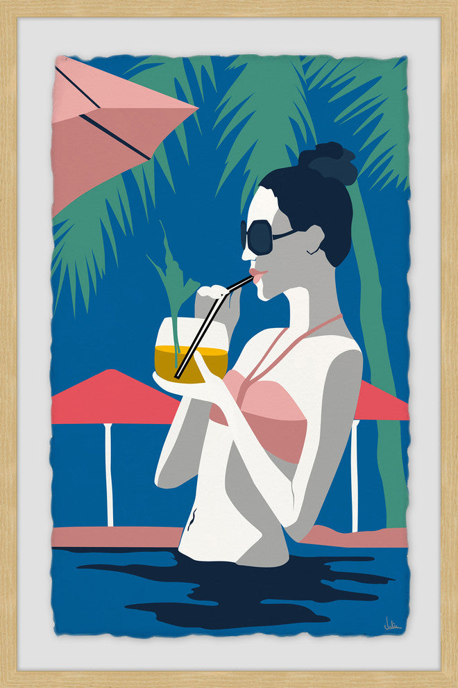 "Enjoy the Cocktails" Framed Painting Print, 16"x24"
