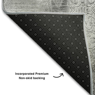 Premium Machine Washable Mayfield AMF537 Gray 8' x 8' Round Rug