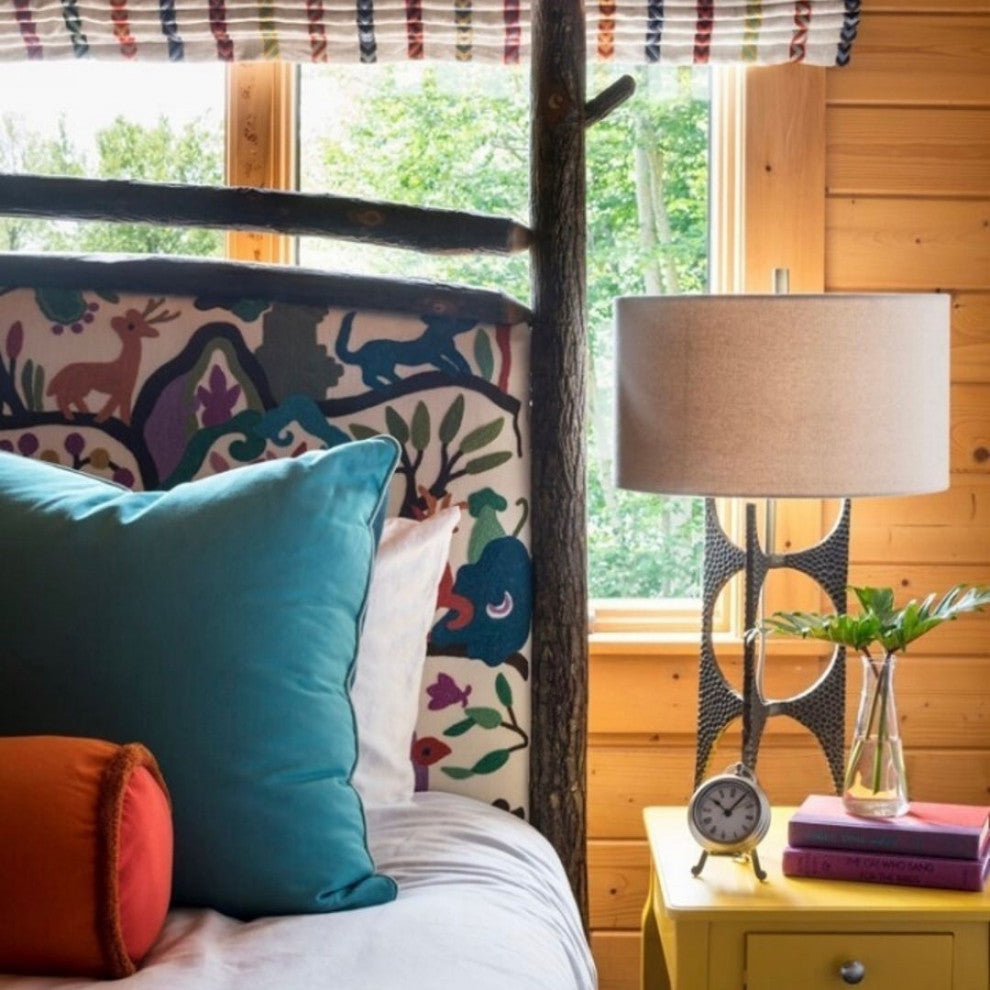 Modern Hammered Bronze Metal Sculpture Table Lamp, Open Abstract Mid Century